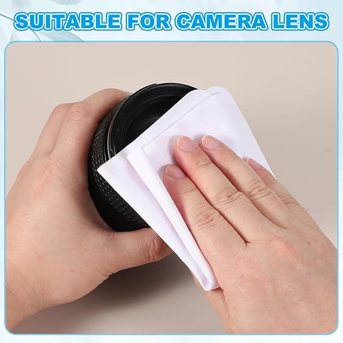 PATIKIL Glasses Cleaning Cloth 6.9" x 5.7", 6 Pcs Microfiber Eyeglasses Cleaner Cloths Soft Suede Wipe Screen for Camera Len Eyeglass Screens Phones Smart Devices, White