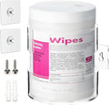 Wipes Holder for Heavy Duty Cleaning Wipes, Clear Acrylic Wall Mount Cleaning Wipes Dispenser Wall Bracket Wipes Rack for Hospital, Kitchen, Office, Garage (5.04" L x 5.31" W x 5.51" H)