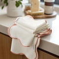 RECYCO Waffle Kitchen Towel Set of 2 - Quick Dry Microfiber Sustainable Dish Towels - Ultra Absorbent Reusable Cleaning Tea Towels - Lightweight Hand Towels,16”x 28”, Coral Pink