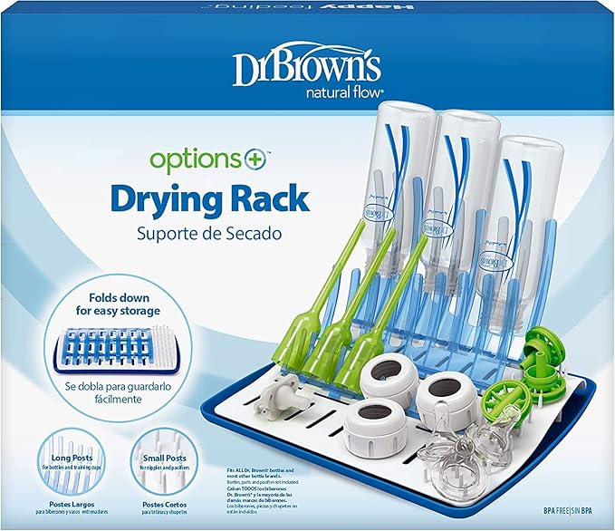 Dr. Brown's Universal Baby Bottle Drying Rack with Dishwasher Basket