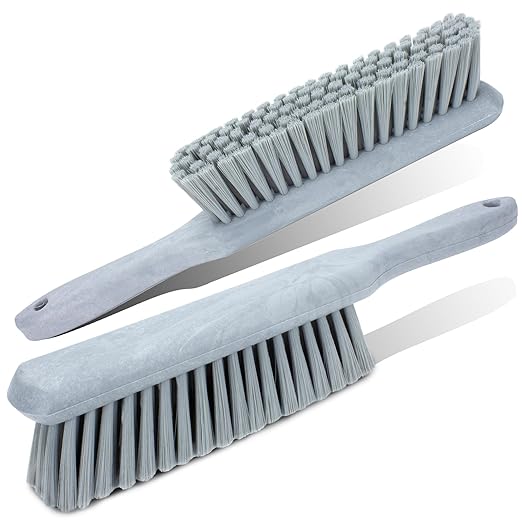 SPARTA Handheld Soft Counter Brush 8 Inch Bristle Span, Multi-Use Dust Brush with 5 Inch Handle for Tables, Countertops, and Delicate Surfaces, Polyester, Gray, (Pack of 6)