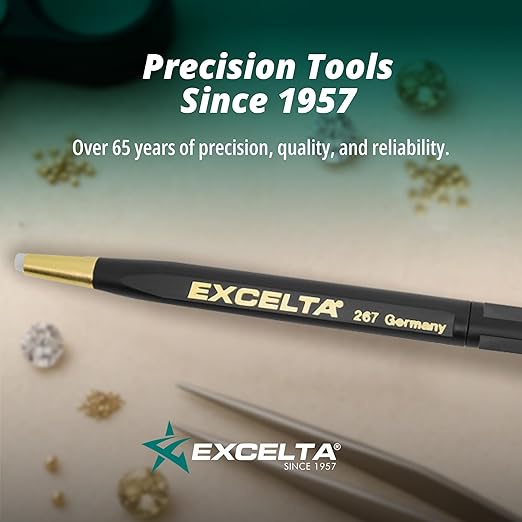 Excelta 267 Fiberglass Scratch Brush, Retractable and Refillable Pen Style Tool with Plastic Handle & Fiberglass Bristles, Precision Cleaning for Jewelry, Electronics, Crafts, Polishing, Rust Removal
