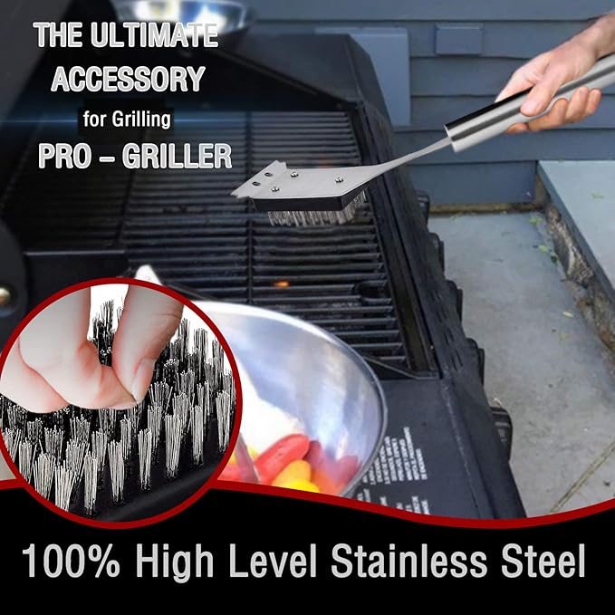 3.3" x 2.5" Grill Brush Replacement Heads Set of 8, Leonyo Grill Cleaning Brush Replaceable Heads, Barbecue Cleaner Refill
