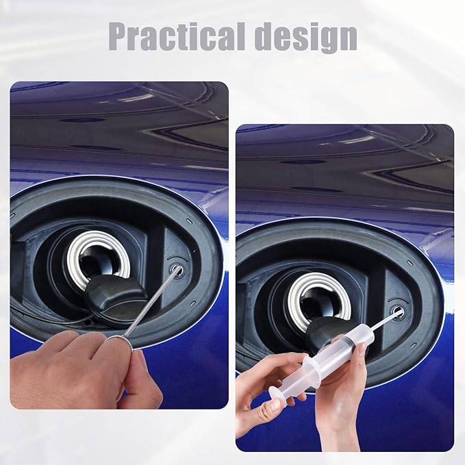 Auto Sunroof Drain Cleaning Tool Kit, 55.1in Long Pipe Cleaners with Tube Cleaning Brush Syringe Hose Syringe Flexible Soft Drain Brush for Car Sunroof Trunk Wiper Hole (Spring Type)
