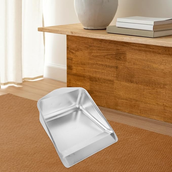Stainless Steel Handheld Dust Pan Heavy Duty Metal Dustpan Multi Functional Garbage Shovel for Indoor Outdoor Floor Desk Cleaning 11.53X10.23X3.93 Inches