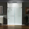 Woodbridge Frameless Shower Doors 56-60" Width x 76" Height with 5/16"(8mm) Clear Tempered Glass, 2 Ways Opening & Double Sliding in Brushed Nickel Finish