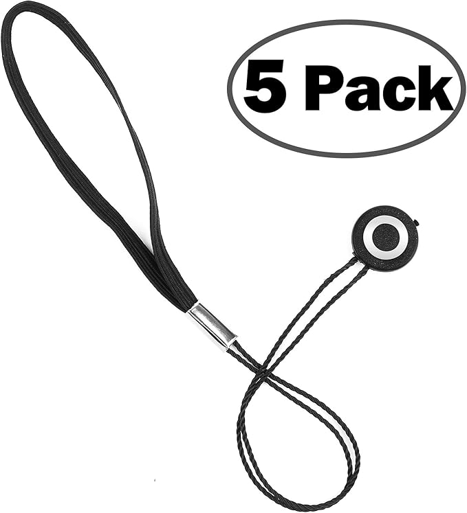 ChromLives 5 Pack Lens Cap Leash Lens Cap Keeper Holder with Microfiber Cleaning Cloth,Prevent Lens Cap Lost Compatible with DSLR SLR Camera Canon/Nikon/Sony/Panasonic/Fujifilm Camera and More