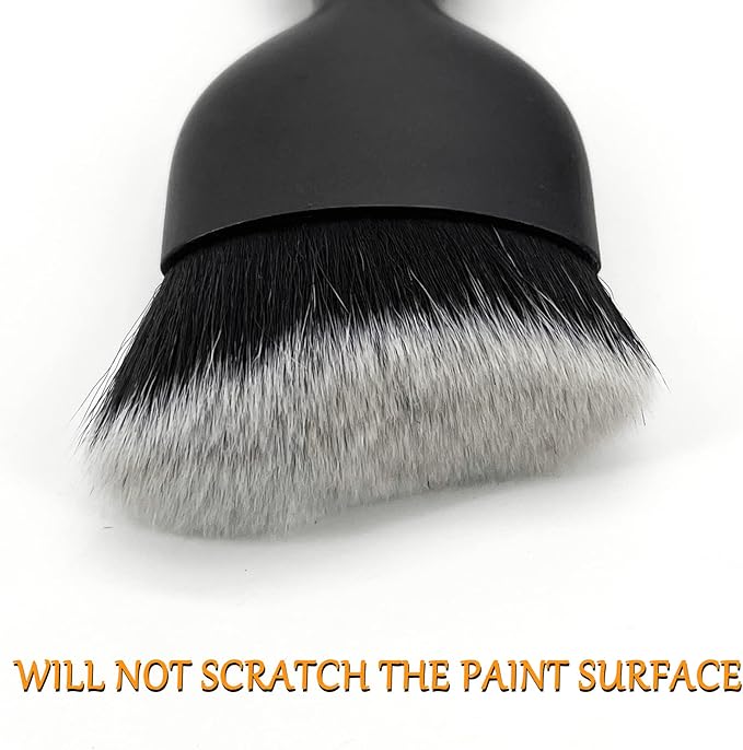 Car Interior Detailing Brush, Ultra Soft Non-Scratch Dust Brush, Car Interior Cleaning Tool for Cleaning Panels, Air Vent, Leather (Black & White)