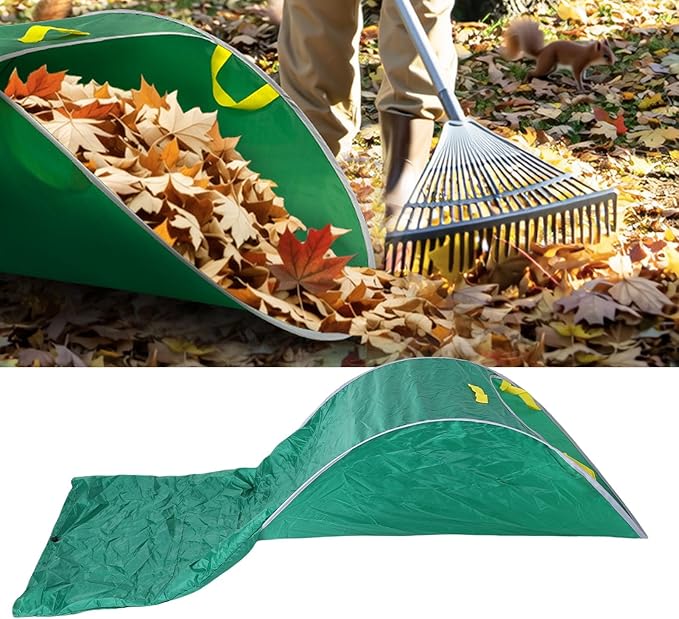 Leaf Collector, Large Capacity Pop Up Leaf Bag, Sturdy 230D Oxford Fabric Foldable Dustpan with Reusable Yard Garden Bags for Leaves Lawn Trash Collection (A)