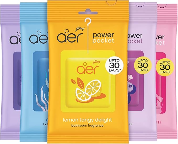 AER Power Pocket Assorted Solid Pocket Air Freshener for the Entire Home with Long Lasting Scents, Pack of 5
