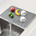 Silicone Dish Drying Mat 23x17 Multiple Usage,Easy clean,Eco-friendly,Heat-resistant Silicone Mat Dish Drying Mats For Kitchen Counter or Sink,Refrigerator or Drawer liner Gray 23inchx17inch