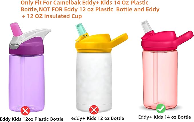 Straws Replacement for CamelBak eddy+14 oz Kids Water Bottle,CamelBak Eddy+ Straw Replacements,Accessories Set Include 4 BPA-FREE Straws and 1 Straw Cleaning Brush(14OZ)