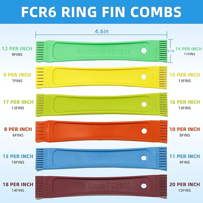 AMI PARTS 5 PCS Air Conditioner Fin Cleaner Set Include 3 Different Air Conditioner Condenser Fin Comb and 2 Different Condenser Fin Comb Brush