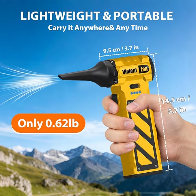 Electric Compressed Air Duster for Car Cleaning 110000 RPM Rechargeable Cordless Blower with 8000mah Battery for PC, Keyboard Includes Emergency Window Breaker & Seatbelt Cutter Replaces Canned Air