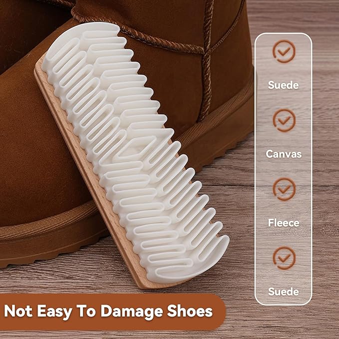 2Pcs Suede Brush for Shoes, Rubber Shoe Brush Cleaner with Soft Bristle Brush,Suede Eraser for The Care and Cleaning of Shoes, Bags, Coats, and Suede Accessories