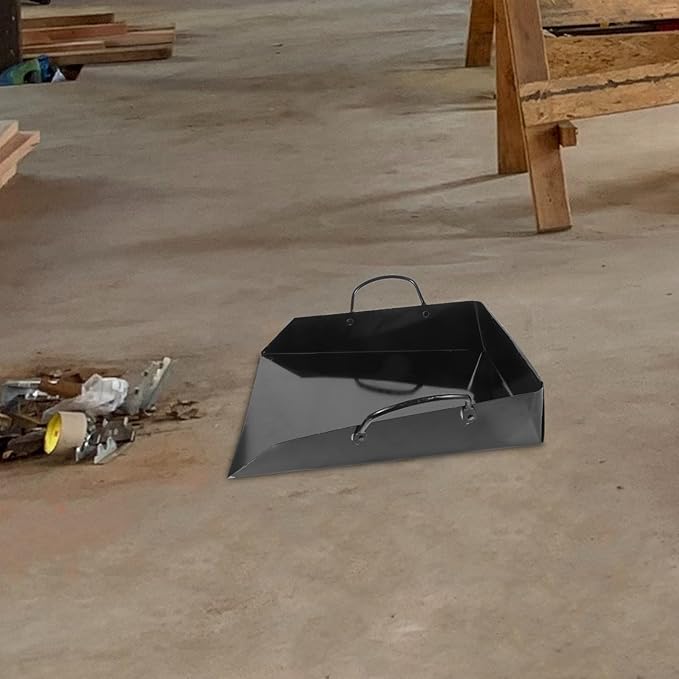 Homoyoyo Handheld Dustpan and Garbage Shovel, Thickened Metal Cleaning Dust Pan for Household and Industrial Use, Reusable Sand Shovel with Ergonomic Handle for Workshop and Construction