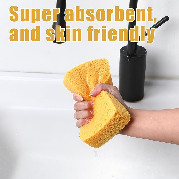 2Pcs Large Natural Sponges Household Cleaning Sponges Non-Scratch Cleaning for Kitchen Bathroom Countertops Car Wash 5.91 × 3.94 × 1.97 inches