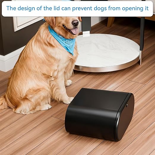 Yieach 3.17 Gallon Thin Small Black Bathroom Trash Can with Lid,12L Small Pet/Dog Proof Slim Trashcan and Skinny Covered Trash Can,Plastic Covered Wastebasket,Garbage Can for Kitchen,Office,RV,Bedroom
