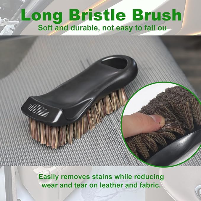 Soft Bristle Leather Cleaning Brush for Car Interior,Upholstery,Furniture,Couch,Shoe and Boot,Car Detailing Scrub Cleaner Brushes (Works on Natural,Synthetic,Pleather,Faux Leather and More)