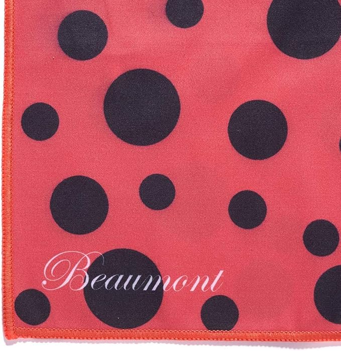 Beaumont Ladybird Musical Polishing & Cleaning Patterned Instruments Trumpet Clarinet Sax Flute Recycled Microfibre Cleaning Cloth Brass Silver 25 x 25 cm (BFC-LB)