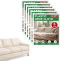 6-Pack 9x12 ft Painter Plastic Drop Cloths Sheet,Waterproof Anti-dust Cover, Disposable Tarp for Painting for Couch/Furniture Cover