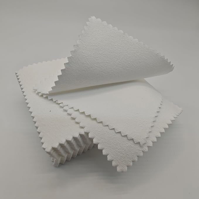 50pcs Jewelry Cleaning & Polishing Cloth for Silver,Gold,Platinum,Easy to Carry,Wipe and Care.Pre-Treated Ultrasoft Fabric with Tarnish Remover Jewelry Cleaner(3x3 White)