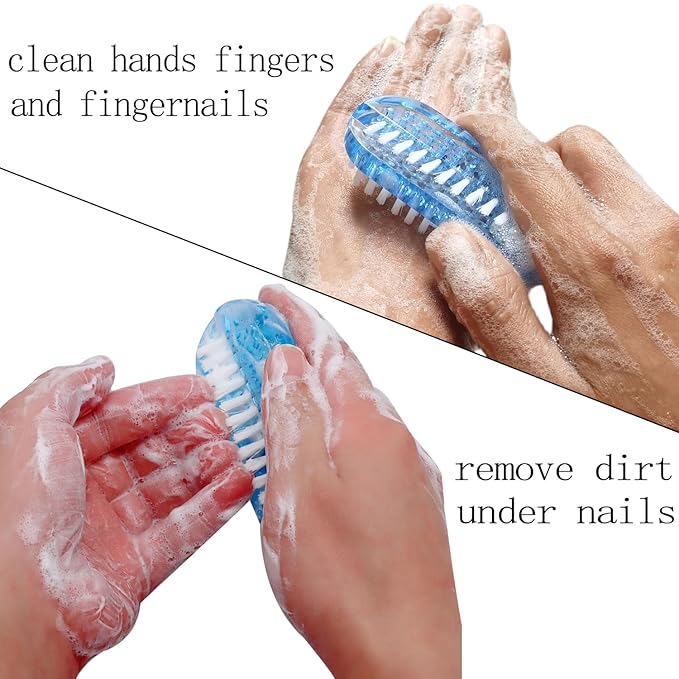 Nail Brush Two Sided Hand Fingernail Scrub Brushes Soft Stiff Bristles Scrubber Nails Toes Cleaning Brush for Men Women Kids 4 PCS
