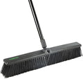 Restaurantware-Clean Tek Professional 23.62 Inch Push Broom, 1 Heavy-Duty Broom with 59â€ Handle - Medium Bristles, 2 Handle Attachment, Wooden, Commercial Use, for Deck, Garage, Yard, Patio