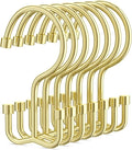 Goowin Shower Curtain Hooks, Shower Curtain Rings, Durable Gold Shower Curtain Hangers, Smooth Glide Double Hook Shower Curtain Hooks, Simple Shower Hooks for Shower Curtain, Gold, 12 Pack-Cylinders