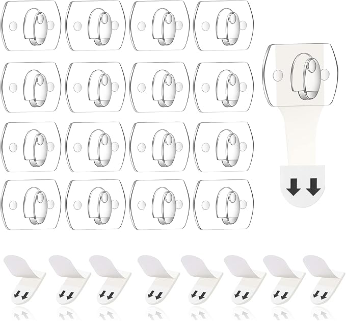Ainiv 2-Packs Indoor Mini Light Clips, Damage Free Hanging Christmas String Light Hooks with Adhesive Strips, Clear Wall Clip for Hanging Lights Xmas Decor and Cables, 40 Clear Clips and 40 Strips