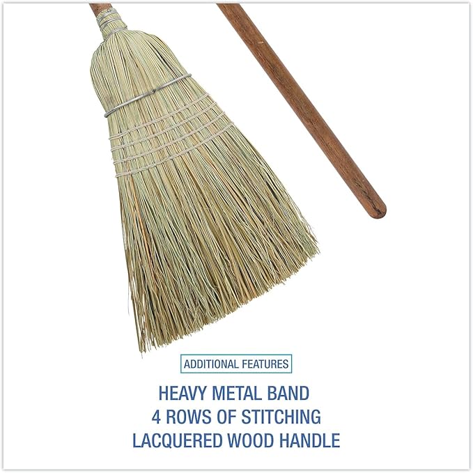 Boardwalk BR10002 Corn/Fiber Warehouse Brooms, 60-Inch, Gray/Natural, 6/CT