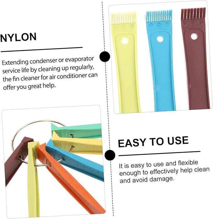 12pcs Air Conditioner Fin Combs Multi Fin Cleaning Brush for Radiators Coils and Condensers Tool for Air Conditioner Maintenance and Cleaning
