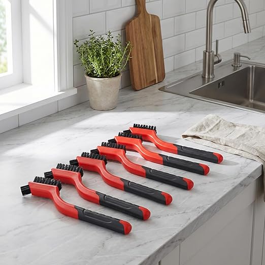 6 Pack Nylon Brush for Cleaning Small Cleaning Brushes Mini Nylon Brush Set for Clean Dust in Holes Non Scratch Nylons Bristles Car Detailing Brushes for Tight Space Delicate Surfaces Daily Clean