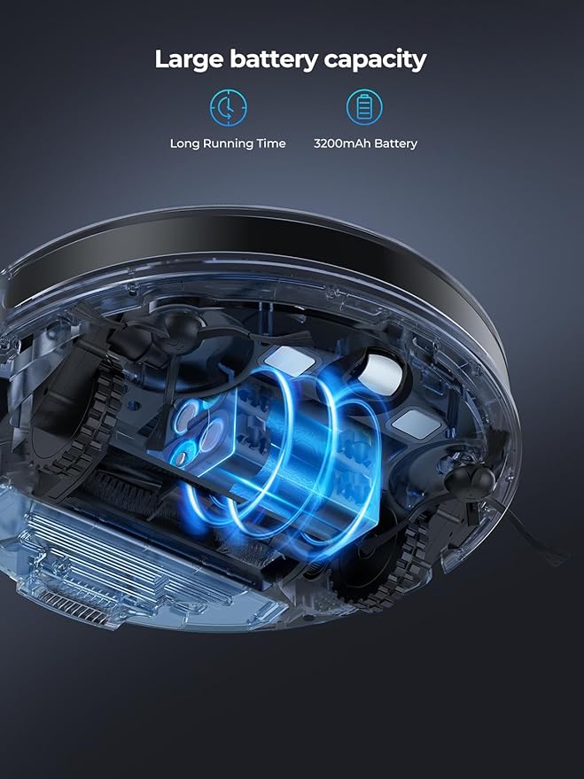 Robot Vacuum and Mop, 5000Pa Self-Emptying Robot Vacuum, Smart Lidar Navigation Robot Vacuum Cleaner with Home Mapping, 180 Min Max, Ultra-Slim, Ideal for Pet Hair, Hard Floor, Carpet (L6 Nex)
