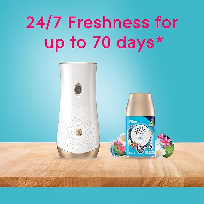 Glade Automatic Spray Refill, Air Freshener for Home and Bathroom, Aqua Waves, 6.2 Oz