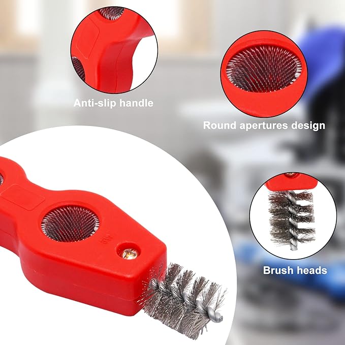 4-in-1 Copper Pipe Cleaner, 1/2 in & 3/4 in Cleaning Brush, Inner & Outer Thread Brush for Tubing, Brazing, Plumbing, Soldering