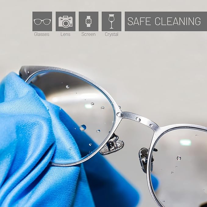 6 Pack 6" X 7" Microfiber Cleaning Cloth for Lens, Eyeglasses, Smartphones, Cameras Electronics, and Delicate Surfaces. Lint-Free, Soft and Dry Surface Cleaner Wipe Cloth
