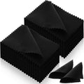 Tatuo 200 Pieces Jewelry Polishing Cloth 2.36 x 3.15 Inch Double-Sided Polishing Cloths Silver Glasses Cleaning Tools for Gold Silver and Platinum Jewelry Watch Coins Glasses(Black)