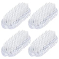 Framendino, 4 Pack Cleaning Nail Brushes Two Sided Hand Scrubbing Brush Plastic Fingernail Toes Scrubber for Women Men