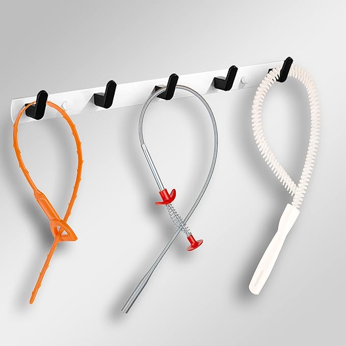 Drain Hair Remover(6pcs), Drain Snake Clog Remover(1pcs) ＆ Cleaning Brushes(2pcs) Tool Set For Toilet, Kitchen Sink, Bathroom Tub, Sewer, (6+2+1)