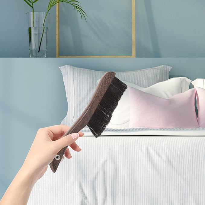 Healifty Soft Bristle Bed Brush 32cm with Ebony Wood Handle, Dust Removal Cleaning Brush for Instruments, Keyboards, Mattresses, and Household Dusting