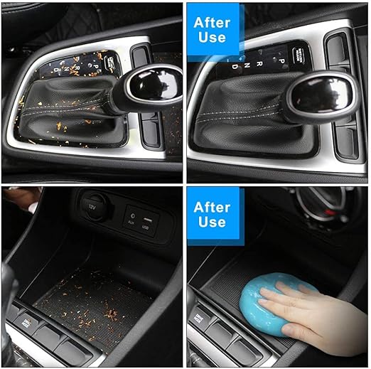 Interior Car Cleaning Gel, 2-Pack Keyboard Cleaning Gel, Universal Slime Cleaner, Dust Removal for Laptops, Printers, Cameras, and Remote Controls.(Blue and Blue)