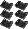 18650 Battery Case Holder 3 Slots X 3.7V 18650 Battery Storage Box, in Parallel Black Plastic Batteries Clip Box with Pin for DIY Parallel or Series Circuit PCB Projects (6pcs ABS 3 Slots)