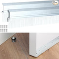 Hushee 2 Pack 48 Inches Brush Door Sweep for Exterior, Aluminum Commercial Door Sweep Bottom All-Season Alloy Brush for Exterior and Interior Sealing Gaps Keeps Cold Air, Dust Out (White)