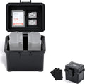 JJC Portable Camera Battery Organizer for 2 x Canon LP-E17 LP-E12 Nikon EN-EL25 EN-EL14A Sony NP-FZ100 FW50 Fuji NP-W235 NP-W126 Battery & SD Card