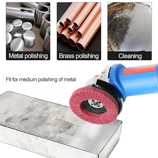 10Pcs 4 1/2" x 7/8" Non-Woven Flap Disc Polishing Grinding Wheel,Scouring pad Buffing Wheels for Angle Grinder,Flap Discs for Power-Operated Grinders