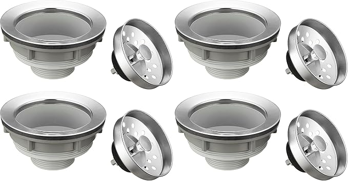 Pacific Bay Sink Strainer with Stainless Steel Removable Basket (3.5” Drain) (Pack of 4)
