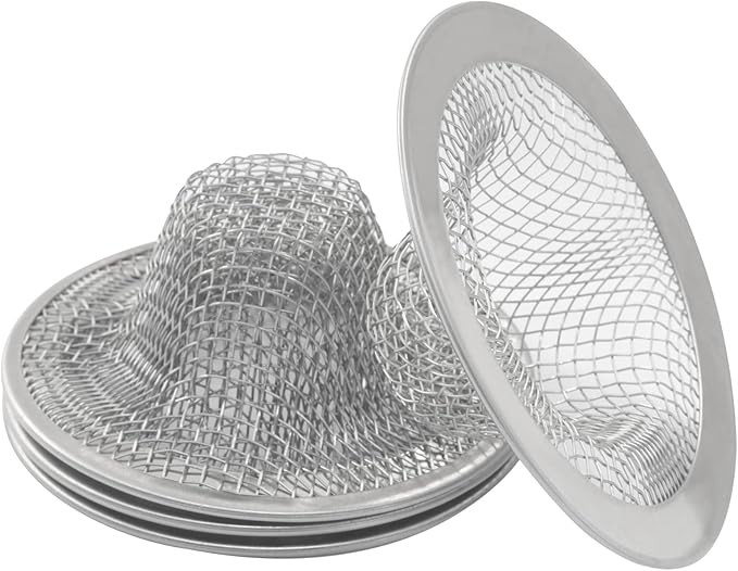 4 Pack Heavy Duty Stainless Steel Kitchen Sink Strainer, 2.09" Top / 0.91" Mesh Slop Basket Filter Trap, Utility Drain Hole for Kitchen Sink/Bathroom Bathtub Wash basin Floor drain Balcony