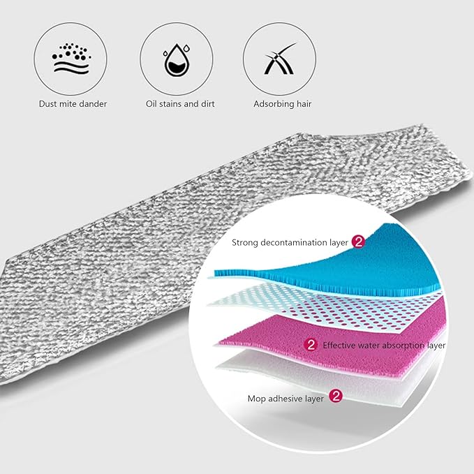 Carpet Cleaner Brush, 2 in 1 Manual Vacuum Sweeper, 180 Degree Rotating Sweeping Mop, Hand Push Sweeper, Home Cleaning Tool for Cleaning Pet Hair, Loose Debris, Lint (Pink)