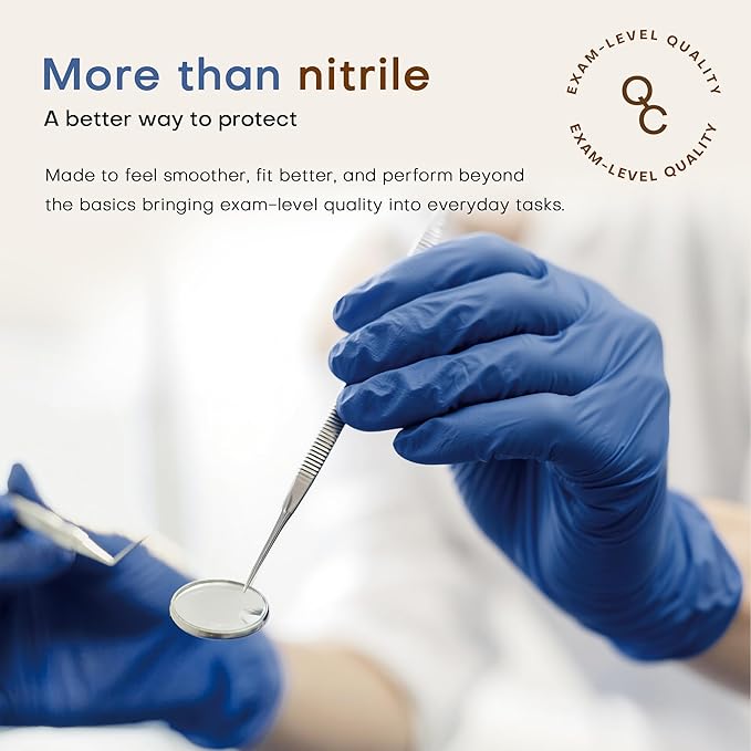 SUP Powder-Free Nitrile Exam Gloves, 100 Count Food Safe Latex-Free Medical Non-Sterile Cooking Disposable Glove, Blue